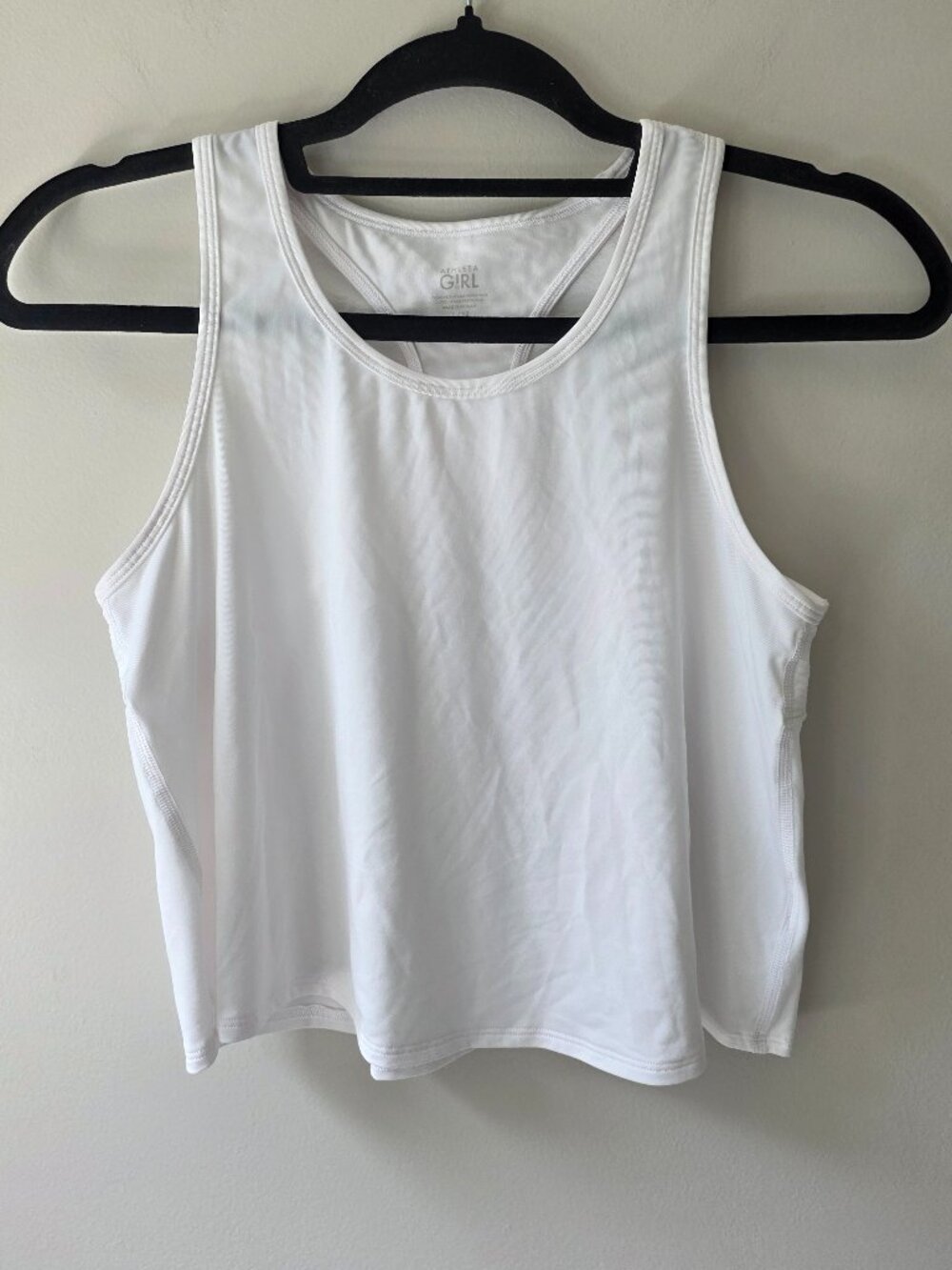 Athleta Girl White Split Back Active Racerback Tank Top Size Large / 12